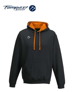 Tempest Lightweight Black Orange Hooded Sweatshirt